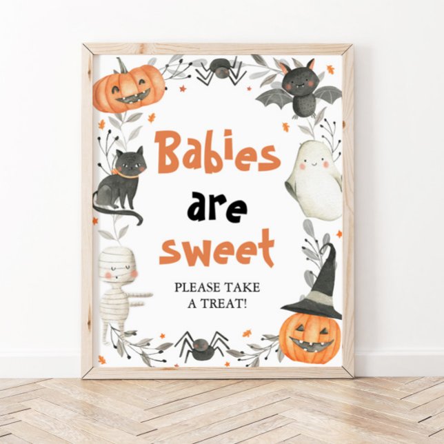 Poster Pumpkin Cute Halloween Bebês são Sinal Doce (Criador carregado)