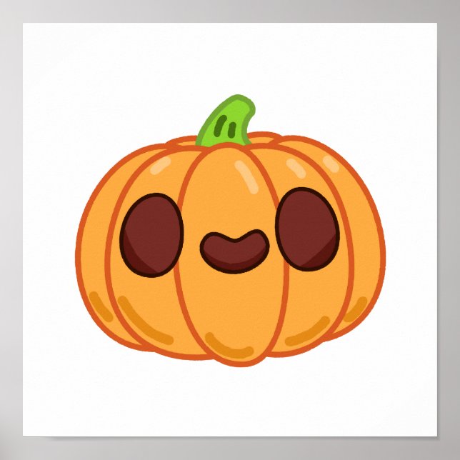 Poster Pumpkin Cute Kawaii Halloween (Frente)