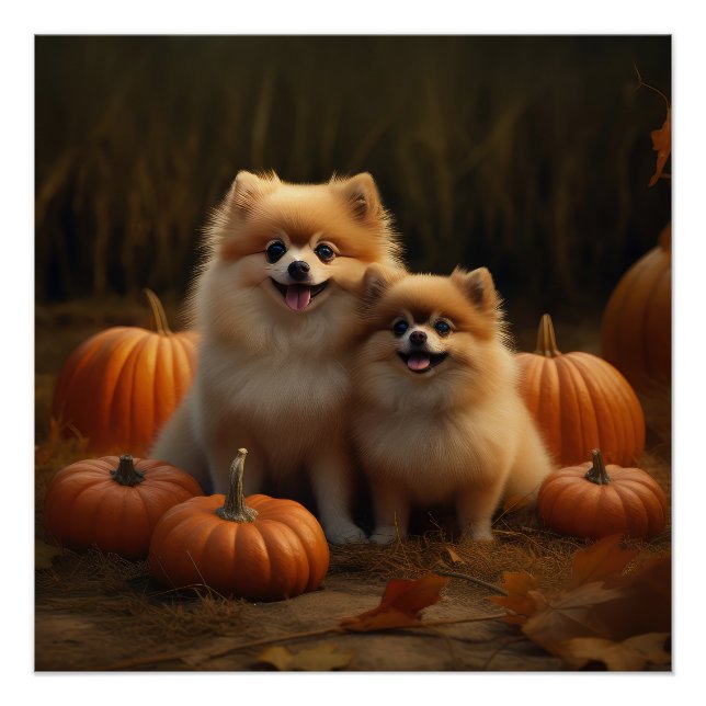 Póster Pumpkin de Apelido de outono Pomerânia (Frente)