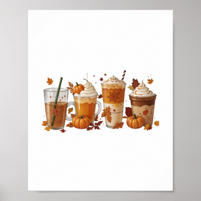 Poster Pumpkin de Café de Queda (Frente)