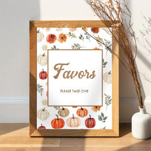 Poster Pumpkin de queda favorece Chá de fraldas