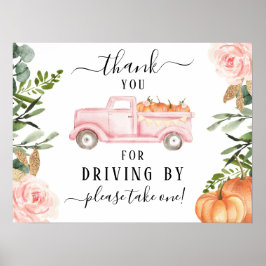 Poster Pumpkin Drive by Chá de fraldas Obrigado Sinal