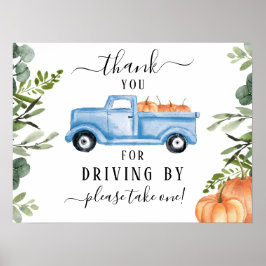 Poster Pumpkin Drive by Chá de fraldas Obrigado Sinal