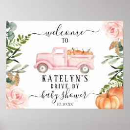 Poster Pumpkin Drive by Chá de fraldas Welcome Sign