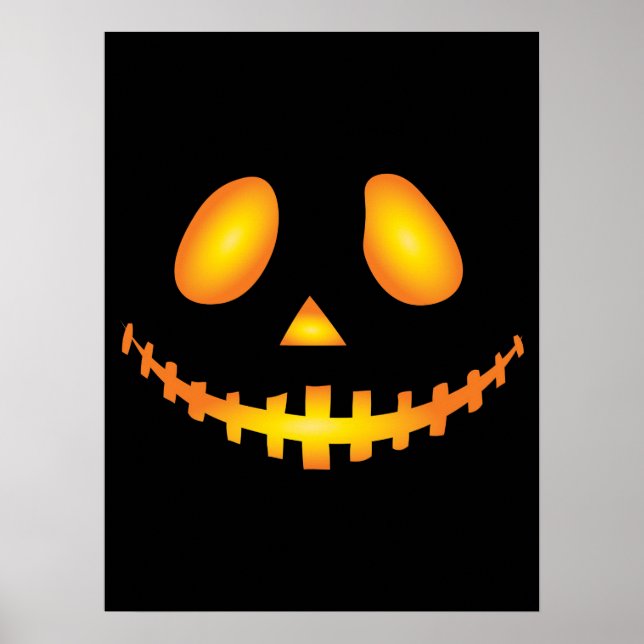 Poster Pumpkin Face Halloween Jack O Lantern Spooky (Frente)