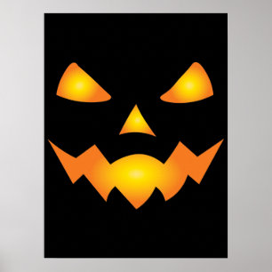 Poster Pumpkin Face Jack O Lanterna Halloween Spooky