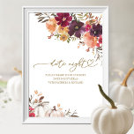 Poster Pumpkin Fall Chá de panela Date Night Jar<br><div class="desc">Crie uma elegante e eterno suíte de casamentos com tema de outono que reflita facilmente seu estilo com detalhes personalizados.</div>