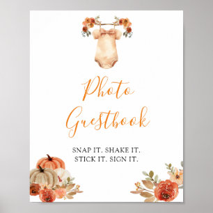 Poster Pumpkin Floral Pumpkin Roupas De Bebê Fotografia G
