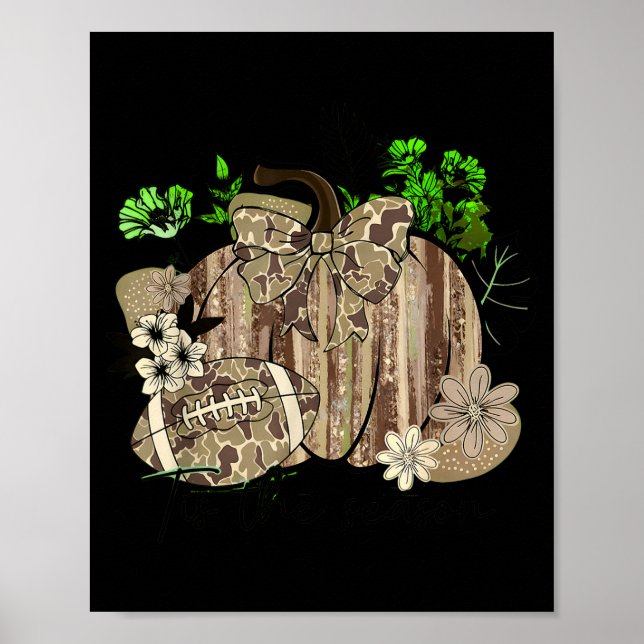 Poster Pumpkin Football Western Retro Tis The Season Coun (Frente)