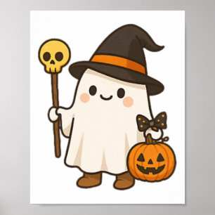Poster Pumpkin Ghost Shirt Cute Halloween Kids