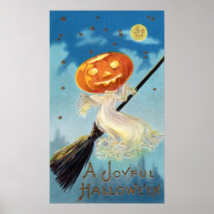 Poster Pumpkin Ghost Witch