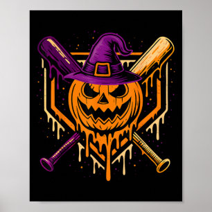 Poster Pumpkin Halloween Beisebol Sorvete Drik Soky Boy