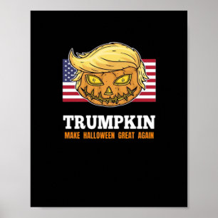 Poster Pumpkin Halloween Pumpkin Com Bandeira Design