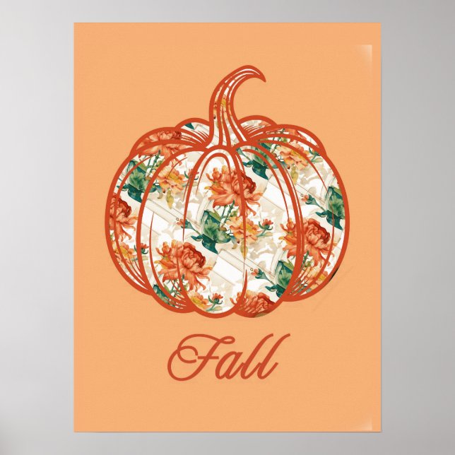 Poster Pumpkin in a Chrysanthemum Pattern (Frente)