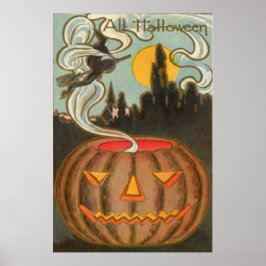 Poster Pumpkin Jack O Lanterna Bruxa Cheia