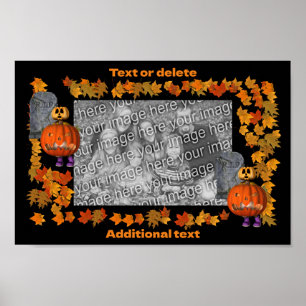 Poster Pumpkin Man Halloween Frame Adicionar Sua Foto