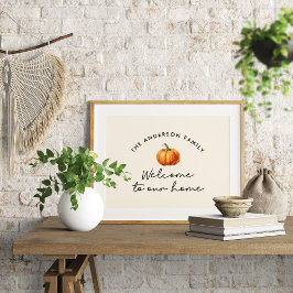 Poster Pumpkin outono bem-vindo à nossa decoração domésti