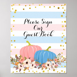 Poster Pumpkin Rosa e Azul Por favor assine o nosso convi