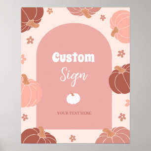 Poster Pumpkin Rosa Pastel Primeiro Ign Personalizado de