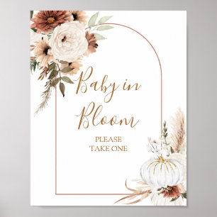 Poster Pumpkin Rustic Boho Apaixonado Baby In Bloom