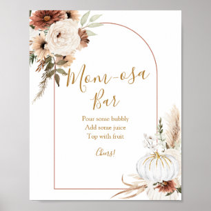 Poster Pumpkin Rustic Boho Cai No Amor Bar Mãe-Osa