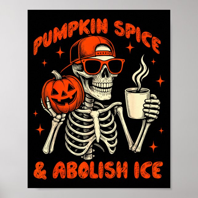 Poster Pumpkin Sce Abolish Ice Anti Trump Resist Tee  (Frente)