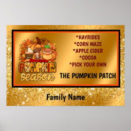 Poster Pumpkin Season Autumn Personalizar Texto e Cor