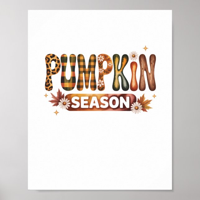 Poster Pumpkin Season Fall Boho (Frente)