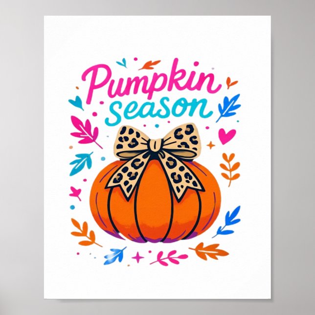 Poster Pumpkin Season Leopardo Arco - Bonito Queda (Frente)