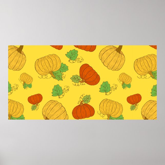 Poster Pumpkin sem problemas. Pano de rabo desenhado à mã (Frente)