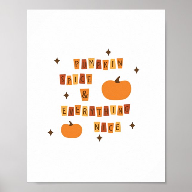 Poster Pumpkin Spice e Tudo Muito Bem - Citando Vibes (Frente)