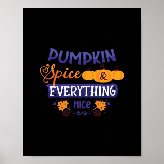Poster Pumpkin Spice E Tudo Muito Bem - Trendy Pumpkin (Frente)