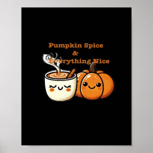 Poster Pumpkin Spice e Tudo Muito Bom - outono