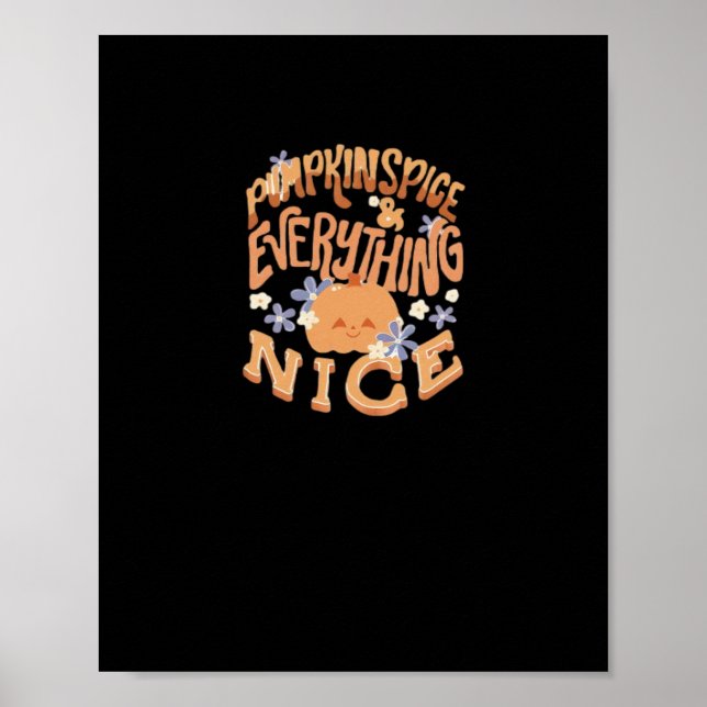 Poster Pumpkin Spice E Tudo O Que É Básico Slogan (Frente)