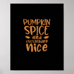 Poster Pumpkin Spice E Tudo O Que É Bom Slogan Outono