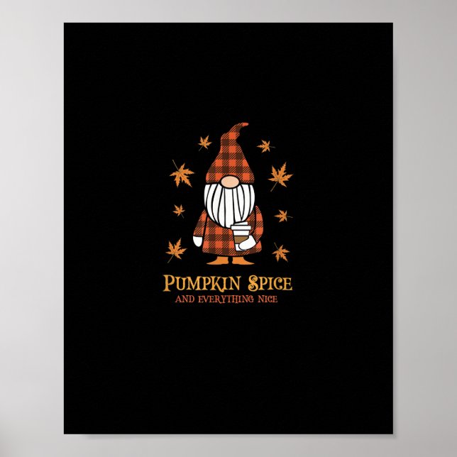 Poster Pumpkin Spice E Tudo O Que É Bonito Cai Gnomo Bebe (Frente)