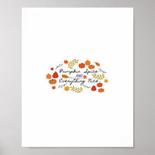 Poster Pumpkin Spice E Tudo O Que É Legal - Folhas Do Out