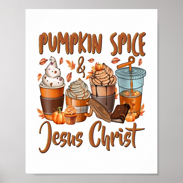 Poster Pumpkin Spice Jesus Cristo (Frente)