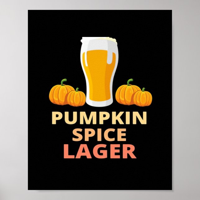 Poster Pumpkin Spice Lager, Pumpkin Spice Shirt, Abóbora (Frente)