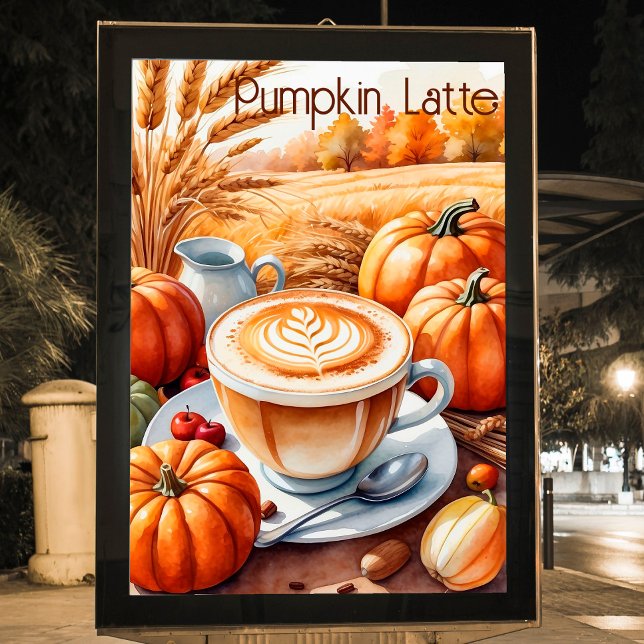 Poster Pumpkin Spice Latino Muro de outono Décor (Criador carregado)