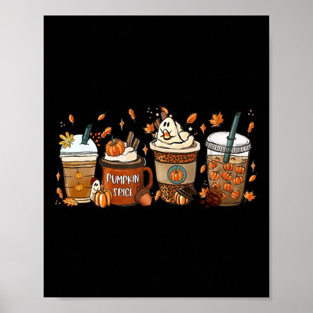 Poster Pumpkin Spice Latte Queda Coffee Pumpkin Spice tha (Frente)