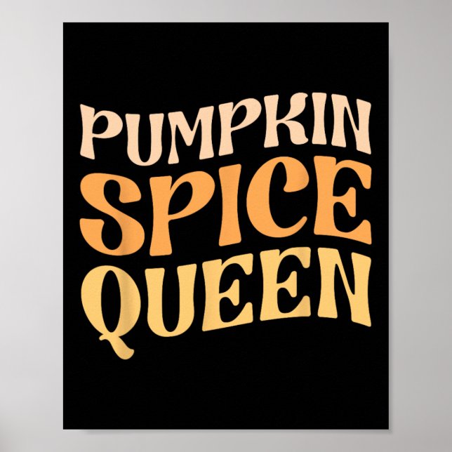Poster Pumpkin Spice Queen PSL Café Lover Retro Fall Au (Frente)