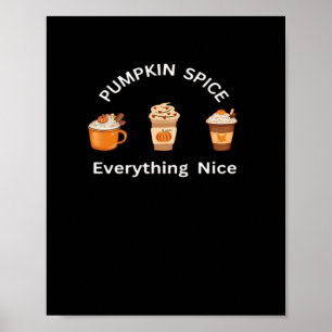 Poster Pumpkin Spice Tudo Belo Slogan Clássico Engraçado