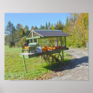 Poster Pumpkin Stand in Vermont no outono