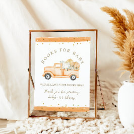Poster Pumpkin Truck Modern Fall Chá de fraldas Livros