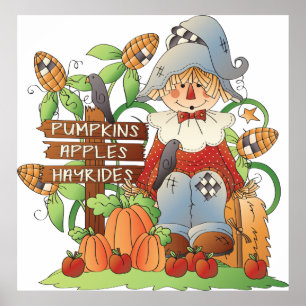 Poster Pumpkins Apple Hayrides