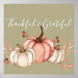 Poster Pumpkins bonito de Aquarela na Sage