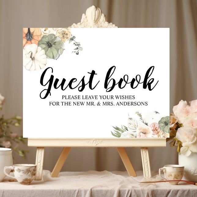 Poster Pumpkins e Flores Modernos de Aquarela (Criador carregado)