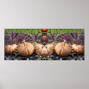 Poster Pumpkins Plantas Fazenda Stand Mirror Abstrato