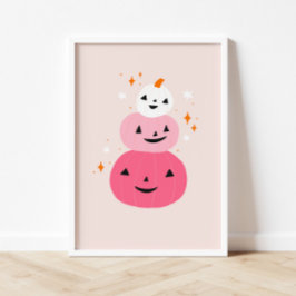 Poster Pumpkins Rosa Halloween